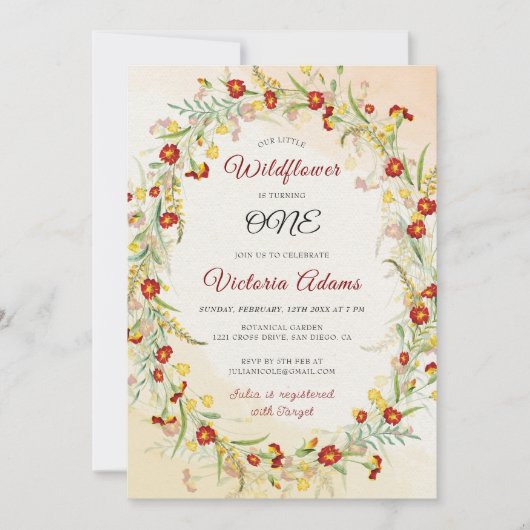 Wild Marigold Bloemen Krans Bloemen Verjaardag Kaart (Voorkant)