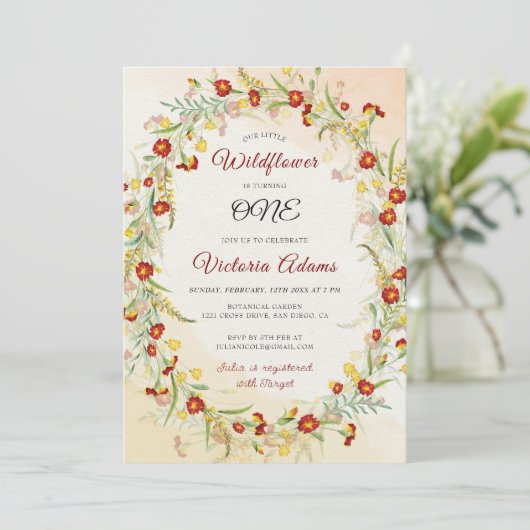 Wild Marigold Bloemen Krans Bloemen Verjaardag Kaart (Staand voorkant)