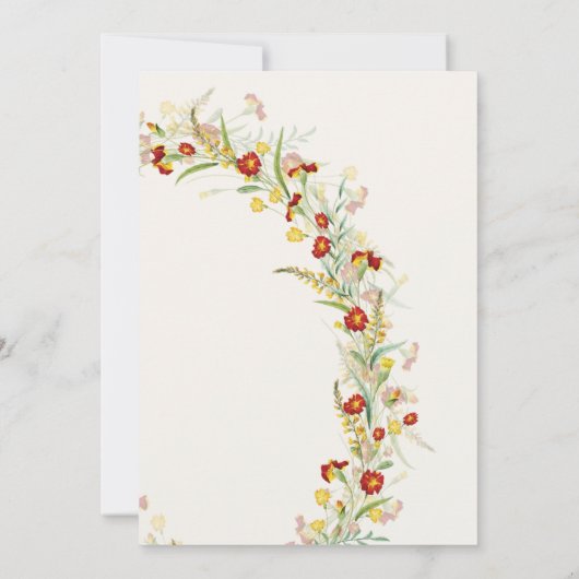 Wild Marigold Flowers Foliage Engagement Party Kaart (Achterkant)