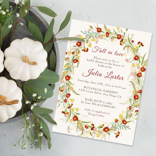 Wild Marigold Flowers Foliage Vrijgezellenfeest Kaart