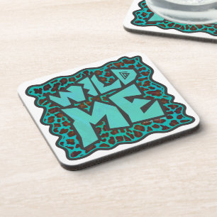 Wild Me Brown en Blauwgroen design van luipaarden Drankjes Onderzetter