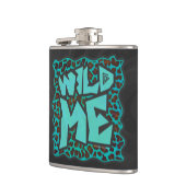 Wild Me Brown en Blauwgroen design van luipaarden Heupfles (Links)