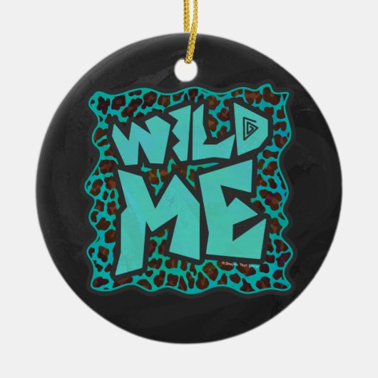 Wild Me Brown en Blauwgroen design van luipaarden Keramisch Ornament (Voorkant)