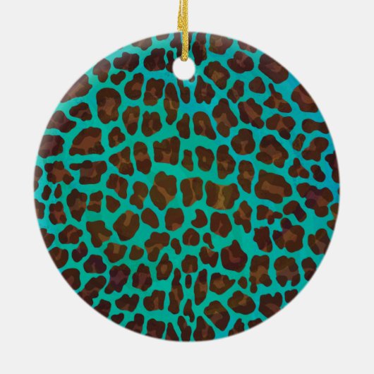Wild Me Brown en Blauwgroen design van luipaarden Keramisch Ornament (Achterkant)