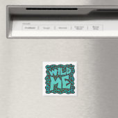 Wild Me Brown en Blauwgroen design van luipaarden Magneet (Insitu (Vaatwasser))