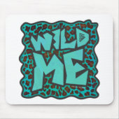 Wild Me Brown en Blauwgroen design van luipaarden Muismat (Voorkant)