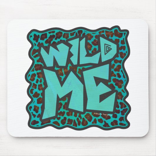 Wild Me Brown en Blauwgroen design van luipaarden Muismat (Voorkant)