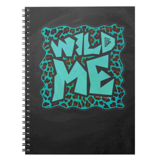 Wild Me Brown en Blauwgroen design van luipaarden Notitieboek (Voorkant)