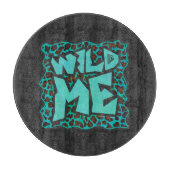 Wild Me Brown en Blauwgroen design van luipaarden Snijplank (Voorkant)
