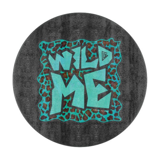 Wild Me Brown en Blauwgroen design van luipaarden Snijplank (Voorkant)