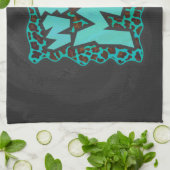 Wild Me Brown en Blauwgroen design van luipaarden Theedoek (Gevouwen)