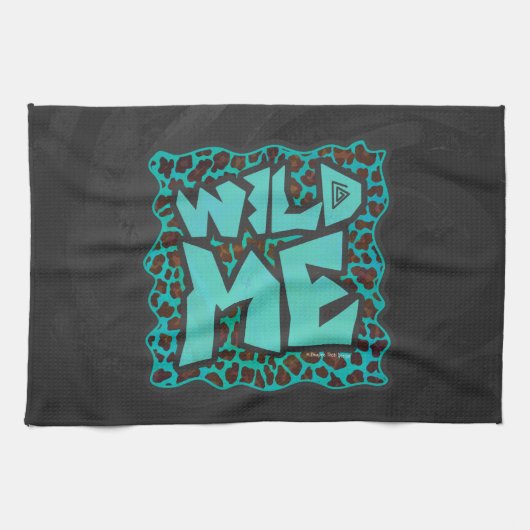 Wild Me Brown en Blauwgroen design van luipaarden Theedoek (Horizontaal)