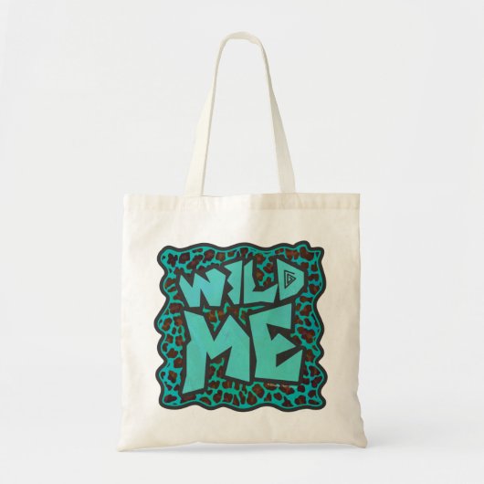 Wild Me Brown en Blauwgroen design van luipaarden Tote Bag (Voorkant)