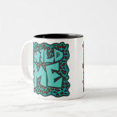 Wild Me Brown en Blauwgroen design van luipaarden Tweekleurige Koffiemok (Voorkant links)