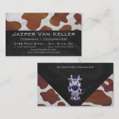 Wild me Cow Brown en White Print Visitekaartje (Voorkant / Achterkant)