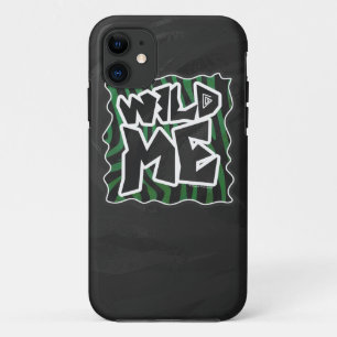 Wild me Green en Black Zebra Pattern Case-Mate iPhone Case