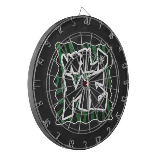 Wild me Green en Black Zebra Pattern Dartbord (Voorkant Links)