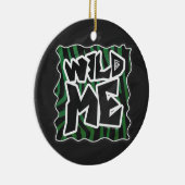Wild me Green en Black Zebra Pattern Keramisch Ornament (Rechts)