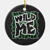 Wild me Green en Black Zebra Pattern Keramisch Ornament (Voorkant)