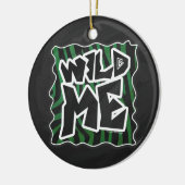 Wild me Green en Black Zebra Pattern Keramisch Ornament (Links)