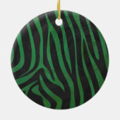 Wild me Green en Black Zebra Pattern Keramisch Ornament (Achterkant)