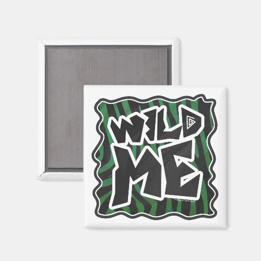 Wild me Green en Black Zebra Pattern Magneet (Voorkant / Achterkant)