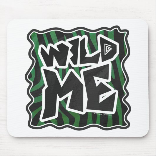 Wild me Green en Black Zebra Pattern Muismat (Voorkant)