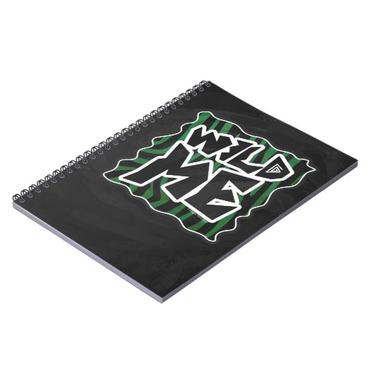 Wild me Green en Black Zebra Pattern Notitieboek (Linkerzijde)