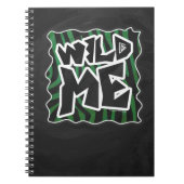 Wild me Green en Black Zebra Pattern Notitieboek (Voorkant)
