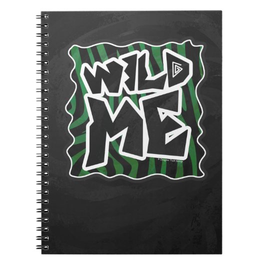 Wild me Green en Black Zebra Pattern Notitieboek (Voorkant)