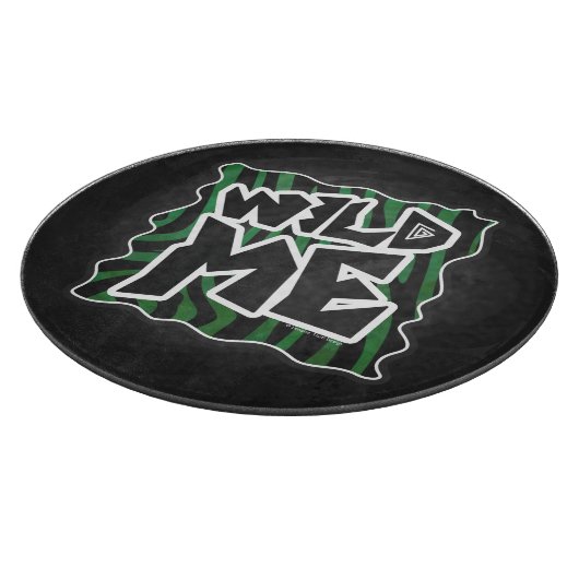 Wild me Green en Black Zebra Pattern Snijplank (Hoek)