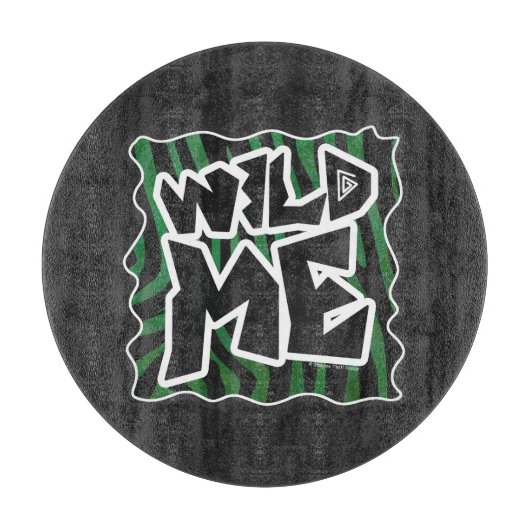 Wild me Green en Black Zebra Pattern Snijplank (Voorkant)