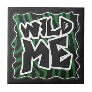 Wild me Green en Black Zebra Pattern Tegeltje