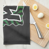 Wild me Green en Black Zebra Pattern Theedoek (Quarter Fold)