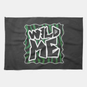 Wild me Green en Black Zebra Pattern Theedoek (Horizontaal)