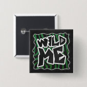 Wild me Green en Black Zebra Pattern Vierkante Button 5,1 Cm (Voorkant /achterkant)