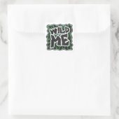 Wild me Green en Black Zebra Pattern Vierkante Sticker (Tas)