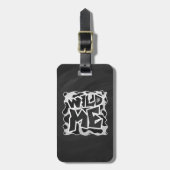 Wild Me Koe Black en White Bagagelabel (Voorkant verticaal)