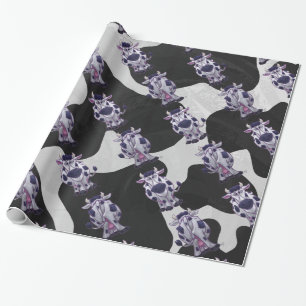 Wild Me Koe Black en White Cadeaupapier