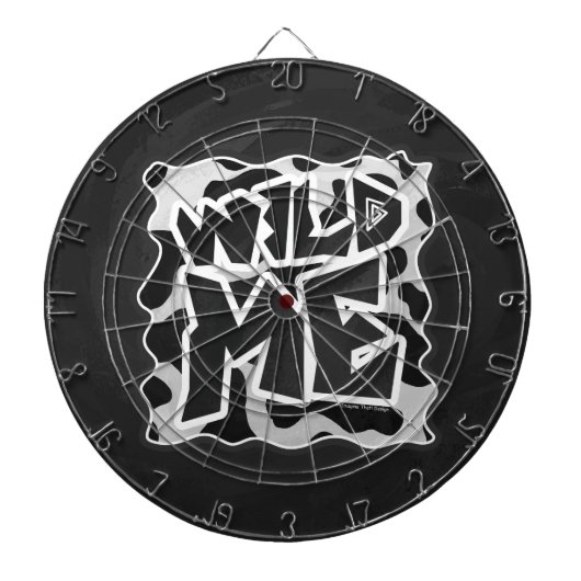 Wild Me Koe Black en White Dartbord (Voorkant)