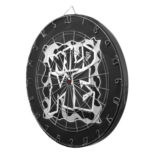 Wild Me Koe Black en White Dartbord (Voorkant Rechts)