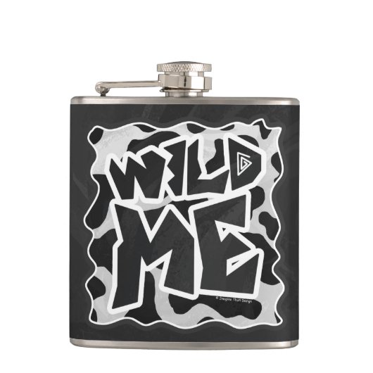 Wild Me Koe Black en White Heupfles (Voorkant)
