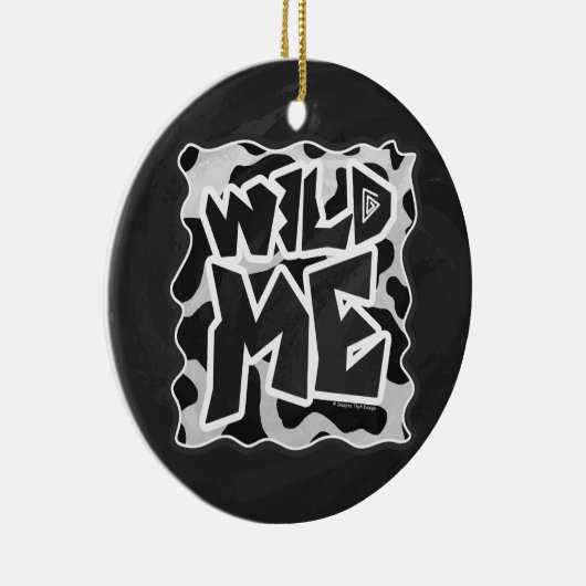 Wild Me Koe Black en White Keramisch Ornament (Rechts)