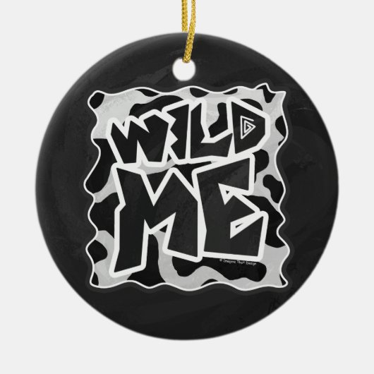 Wild Me Koe Black en White Keramisch Ornament (Voorkant)