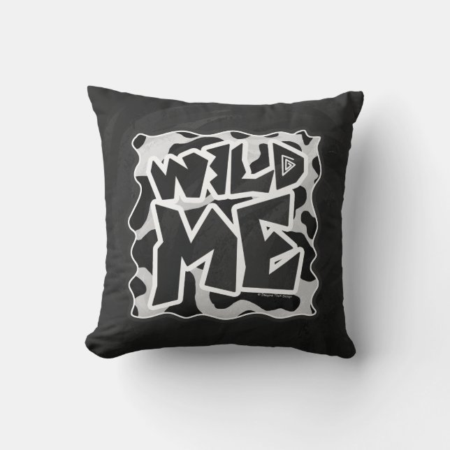 Wild Me Koe Black en White Kussen (Voorkant)