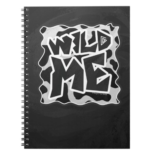 Wild Me Koe Black en White Notitieboek (Voorkant)