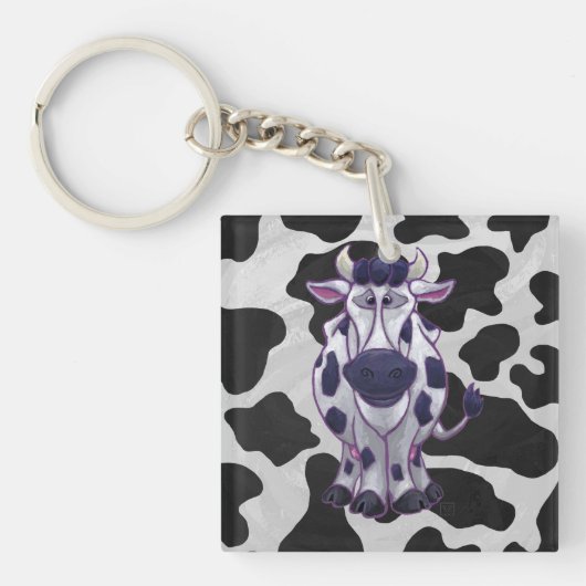 Wild Me Koe Black en White Sleutelhanger (voorkant)