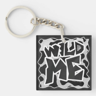 Wild Me Koe Black en White Sleutelhanger