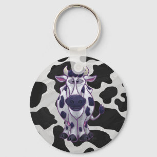 Wild Me Koe Black en White Sleutelhanger