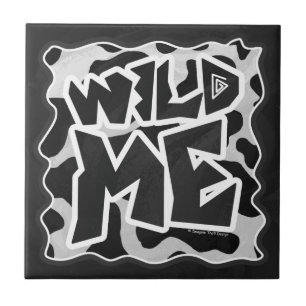 Wild Me Koe Black en White Tegeltje